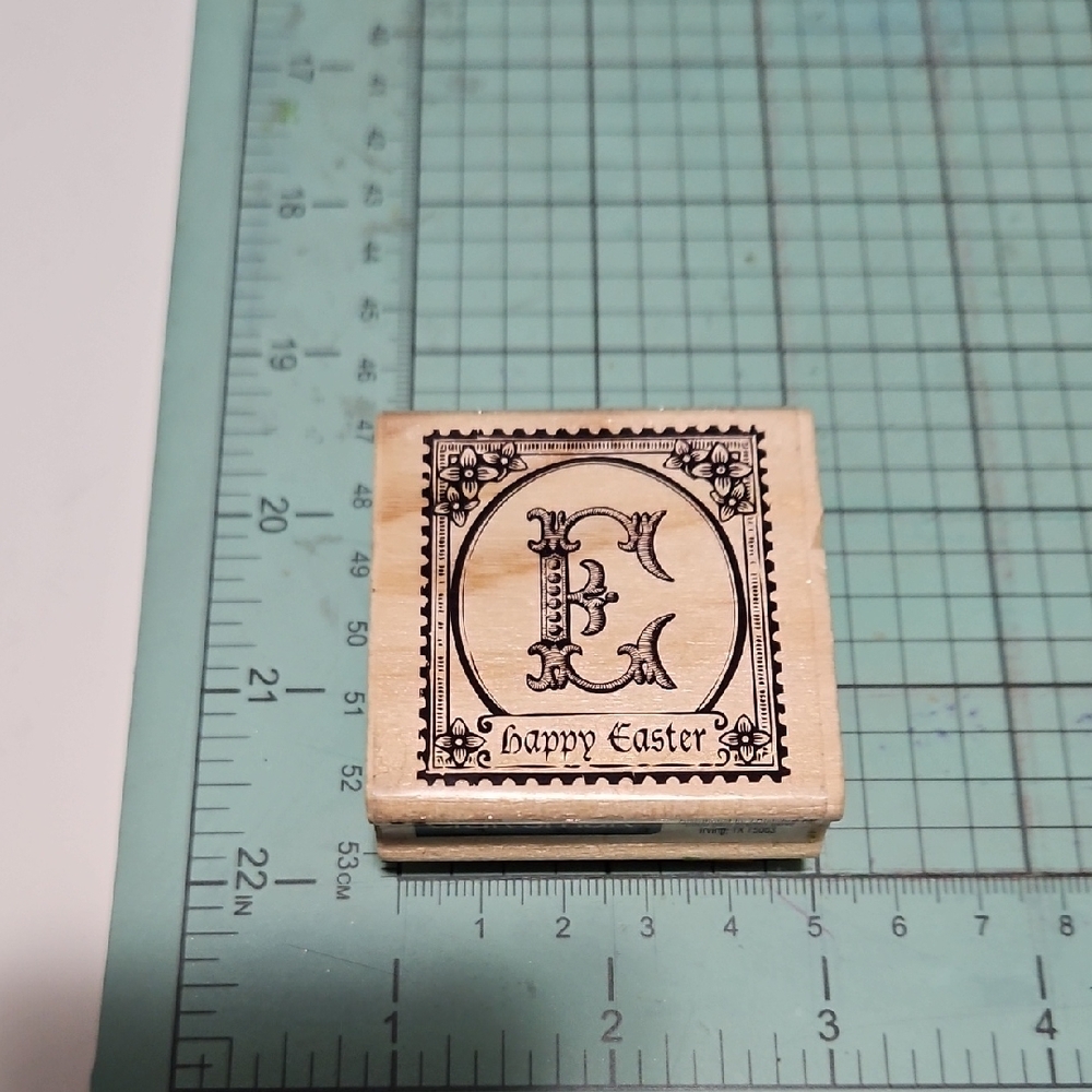"E" Happy Easter Stamp